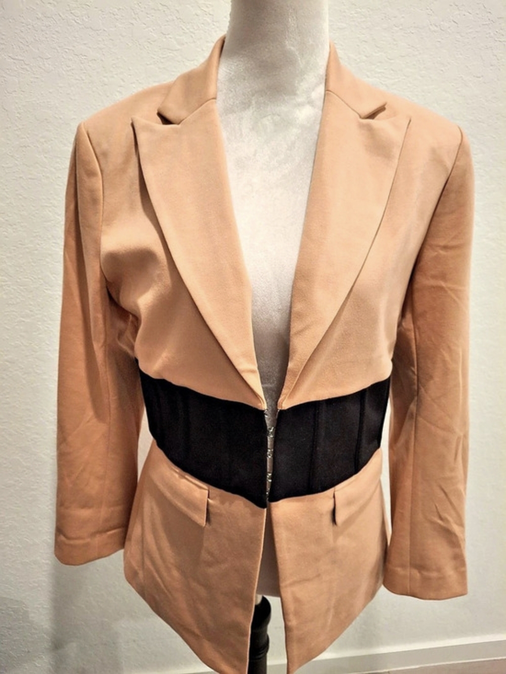 NY&C Peplum Blazer in Orange & Black Size Medium NWT